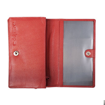 Leren dames portemonnee gemaakt van rood leer - Arrigo.nl