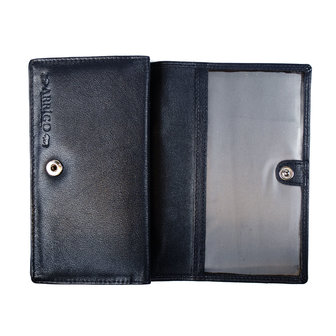 Ruime harmonica portemonnee gemaakt van donkerblauw leer - Arrigo