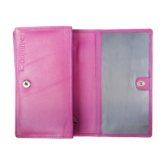 Ruime harmonica portemonnee gemaakt van roze leer - Arrigo