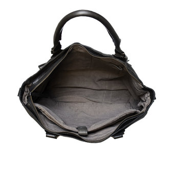 Schoudertas - handtas van zwart gevlochten leer - Arrigo