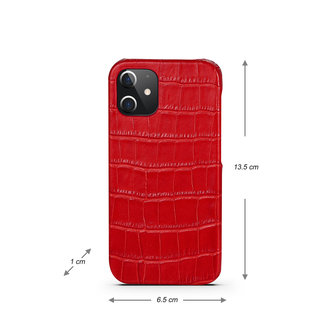 iPhone 12 Mini cover rood leer - Arrigo.nl