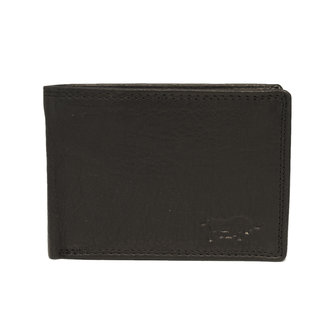 Heren portemonnee laag billfold model zwart leer - Arrigo.nl