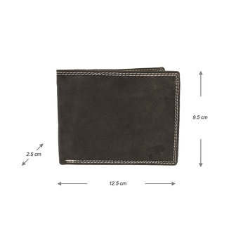 Heren portemonnee - billfold model met RFID van zwart buffelleer - Arrigo.nl