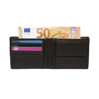 RFID billfold heren portemonnee van zwart rundleer - Arrigo.nl