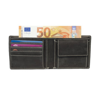 Billfold heren portemonnee van zwart leer - Arrigo.nl