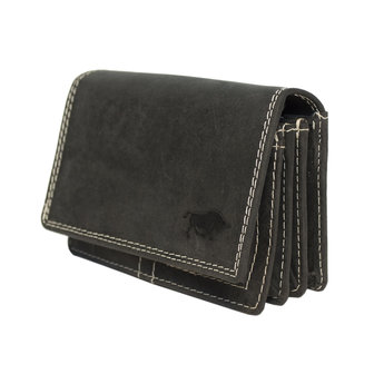 Dames portemonnee met RFID van zwart buffelleer - Arrigo.nl