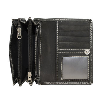 Dames portemonnee met RFID van zwart buffelleer - Arrigo.nl
