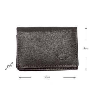 Compacte portemonnee, donkerbruin leer - Arrigo