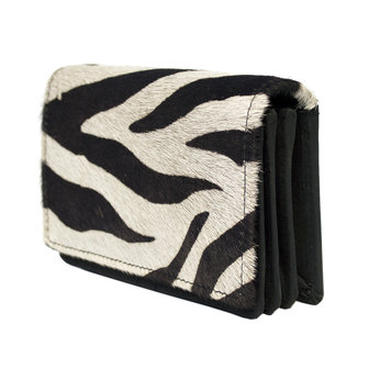 Leren dames portemonnee met zebra print - Arrigo.nl
