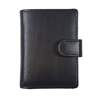 Leren mini portemonnee met cardprotector gemaakt van donkerblauw leer - Arrigo