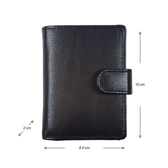 Leren mini portemonnee met cardprotector gemaakt van donkerblauw leer - Arrigo
