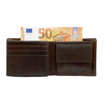 Men&#039;s Wallet Dark Brown Leather Billfold