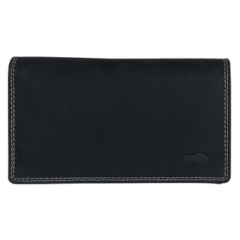 Dames portemonnee RFID van zwart buffelleer - Arrigo