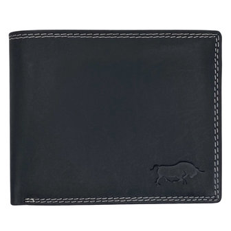 Billfold portemonnee zwart buffelleer - Arrigo