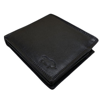 Billfold portemonnee zwart rundleer - Arrigo