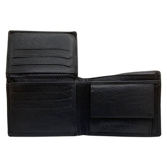 Billfold portemonnee zwart rundleer - Arrigo
