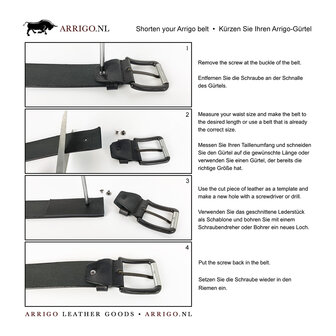 Instructie riemen korter maken - Arrigo.nl