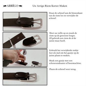 Leren riem zwart 3 cm - Arrigo.nl