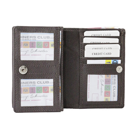Dames portemonnee met RFID van donkerbruin leer - Arrigo.nl