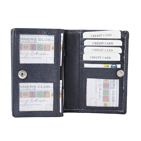 Dames portemonnee met RFID van donkerblauw leer - Arrigo.nl