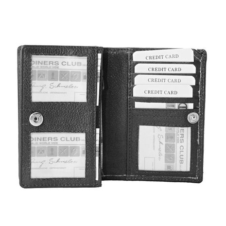 Dames portemonnee met RFID van zwart leer - Arrigo.nl