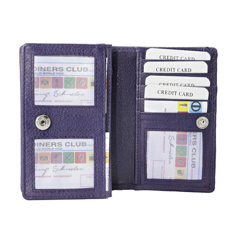 Dames portemonnee met RFID van donkerpaars leer - Arrigo.nl