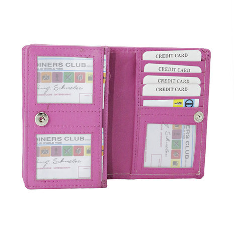 Dames portemonnee met RFID van roze leer - Arrigo.nl