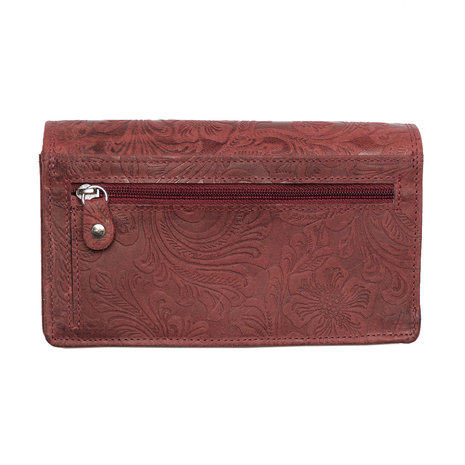 Bloemenprint dames portemonnee in de kleur rood - Arrigo