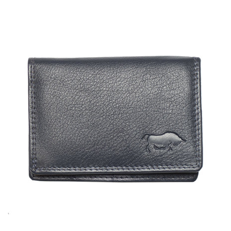 Compacte portemonnee, donkerblauw leer - Arrigo