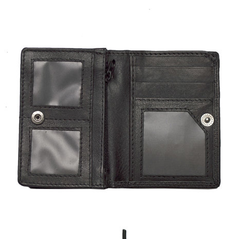 Mini portemonnee van zwart leer - Arrigo.nl