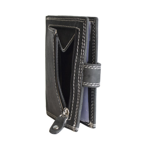 Anti-skim card holder made of buffalo leather in the color black