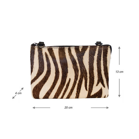 Leren portemonnee tasje met een zebra print - Arrigo