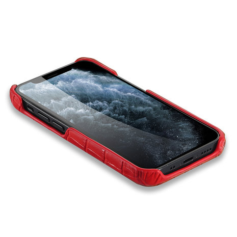 iPhone 12 Pro Max cover rood leer - Arrigo.nl