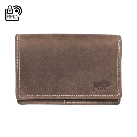 Dames portemonnee met RFID van lichtbruin buffelleer - Arrigo.nl
