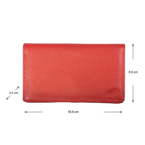 RFID harmonica portemonnee gemaakt van rood leer - Arrigo.nl