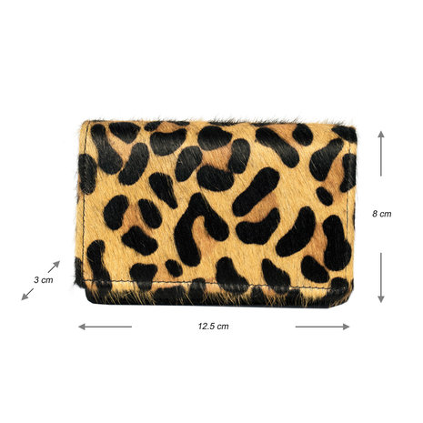 Leren dames portemonnee met jaguar print - Arrigo.nl