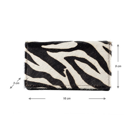 Dames portemonnee bruin leer met zebraprint - Arrigo.nl
