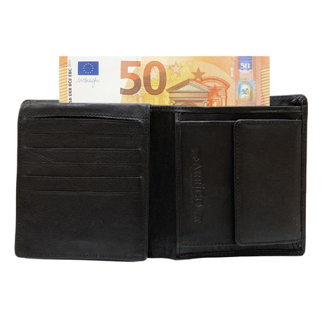 Billfold portemonnee zwart met muntgeldvak - Arrigo