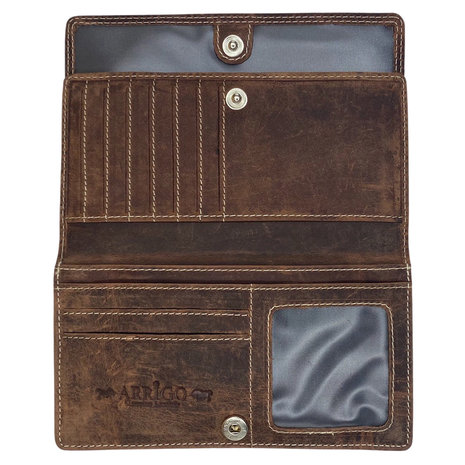 Dames portemonnee RFID van cognac buffelleer - Arrigo