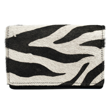 Leren dames portemonnee met zebra print - Arrigo.nl