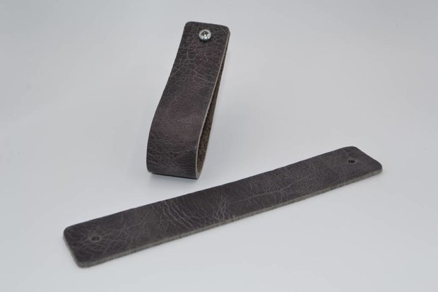 Gray Italian leather handles - XL