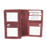 RFID portemonnee van rood rundleer met bloemenprint - Arrigo