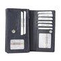 Ladies Wallet of Dark Blue Leather with RFID Protection