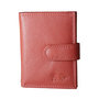 Card holder made of cow leather in the color red