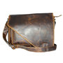 Messenger Bag Made of Brown Waxed Leather, Large Model