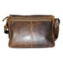 Messenger Bag Made of Brown Waxed Leather, Large Model