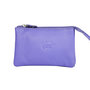 Key case made of violet cow leather with 2 key rings