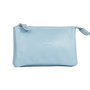 Key case made of light blue cow leather with 2 key rings