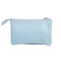 Key case made of light blue cow leather with 2 key rings