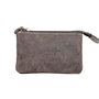 Key pouch made of dark brown buffalo leather with 2 key rings
